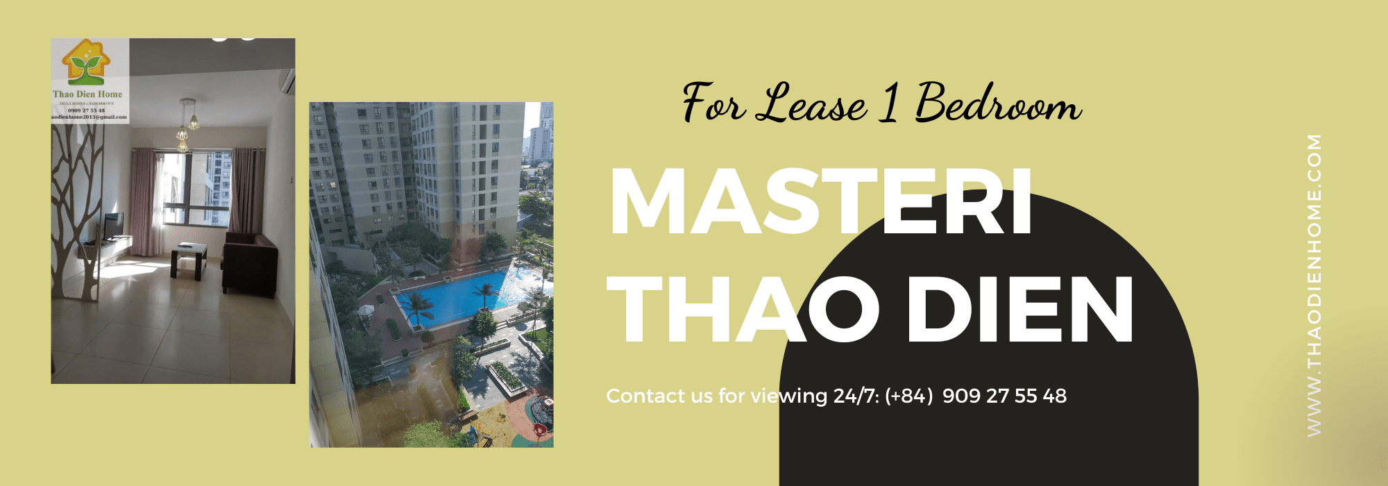 Nội Thất Hiên Đại Trong Căn Hộ 1 Phòng Ngủ Ở Masteri Thảo Điền Cho Thuê