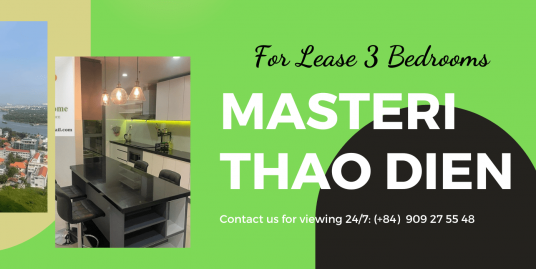 For Rent Masteri Thao Dien 3 Beds Apartment With High Floor And River View