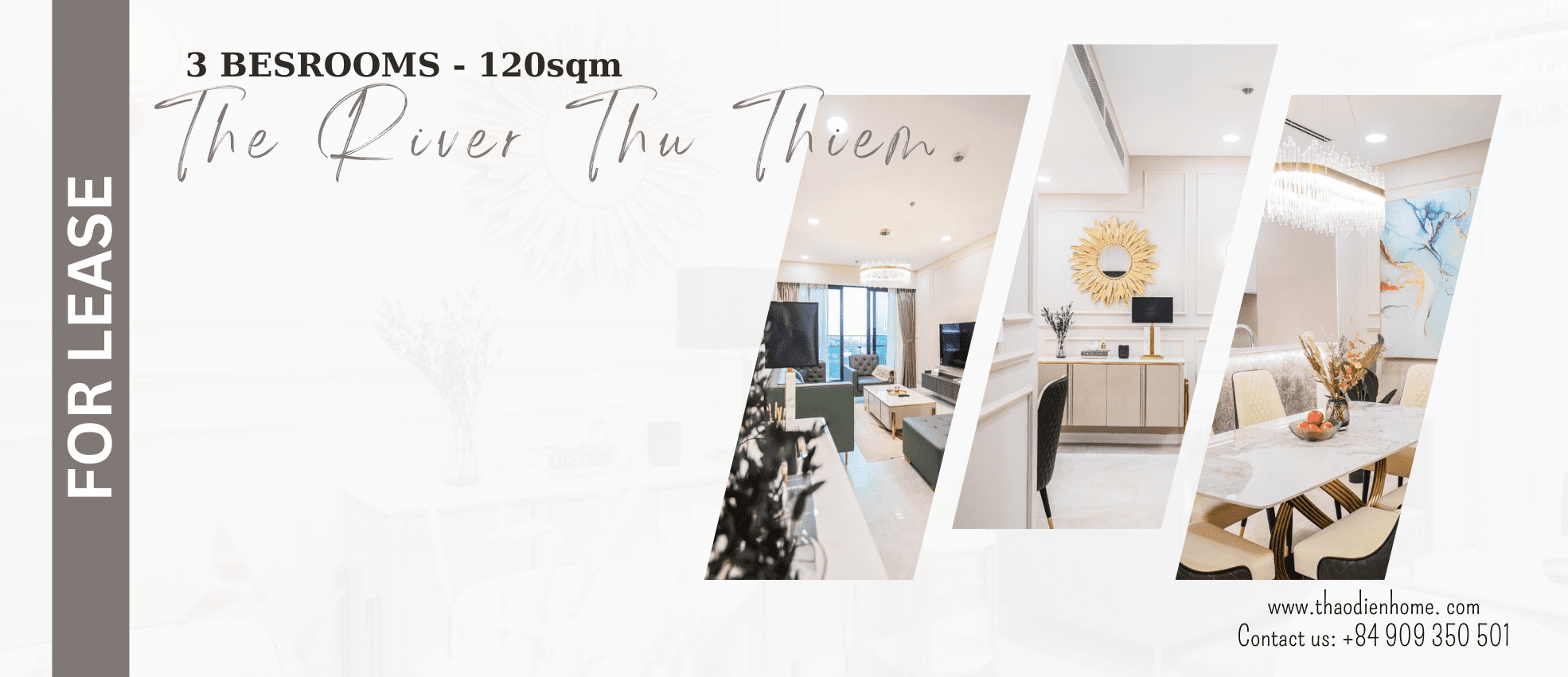 Cosy and sophisticated 3-bedroom apartment at The River Thu Thiem