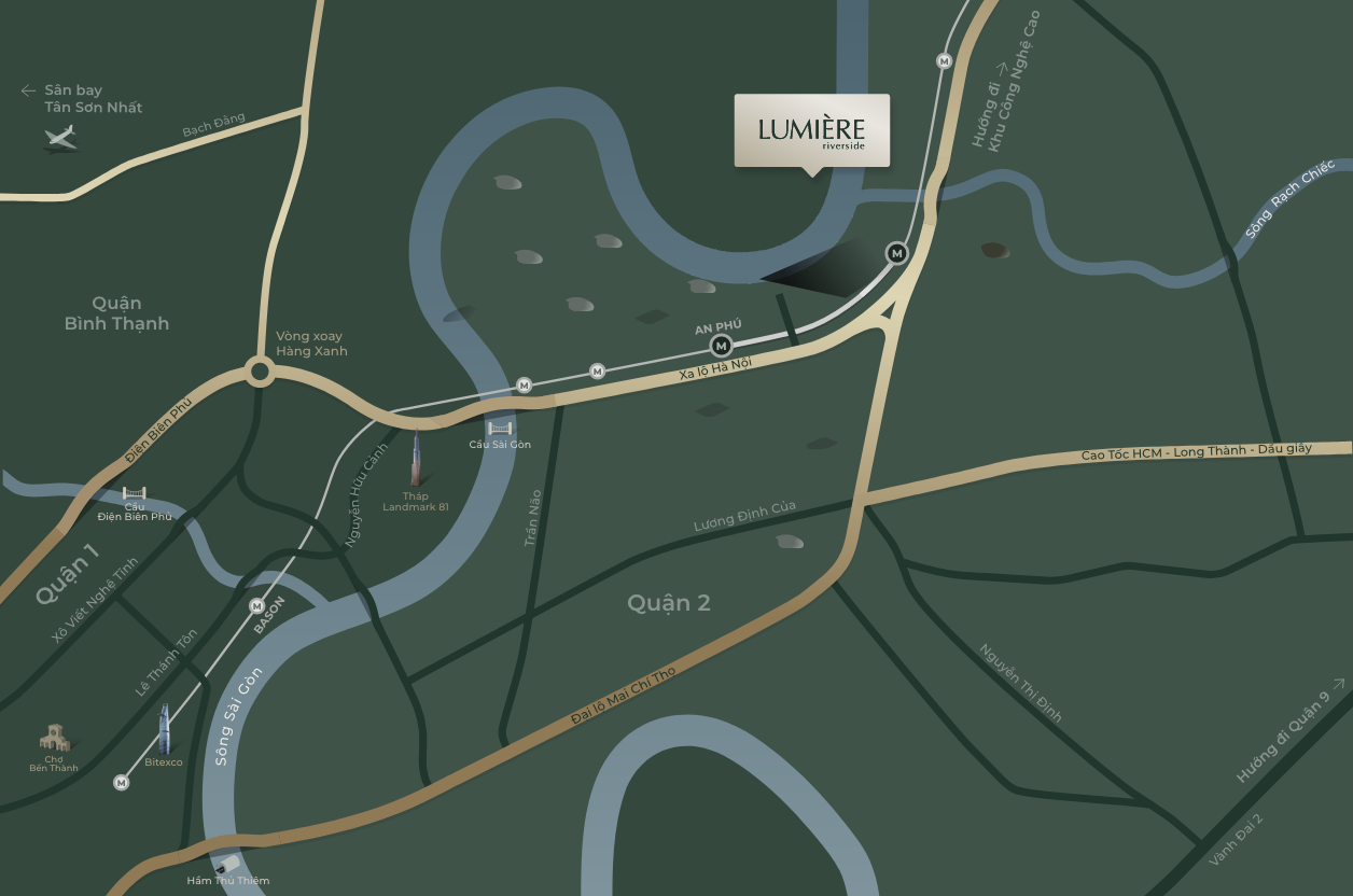 maps desktop VN - Căn hộ 1 Phòng ngủ LUMIÈRE Riverside tuyệt đẹp với Nội thất hoàn toàn mới & View Xa lộ Hà Nội