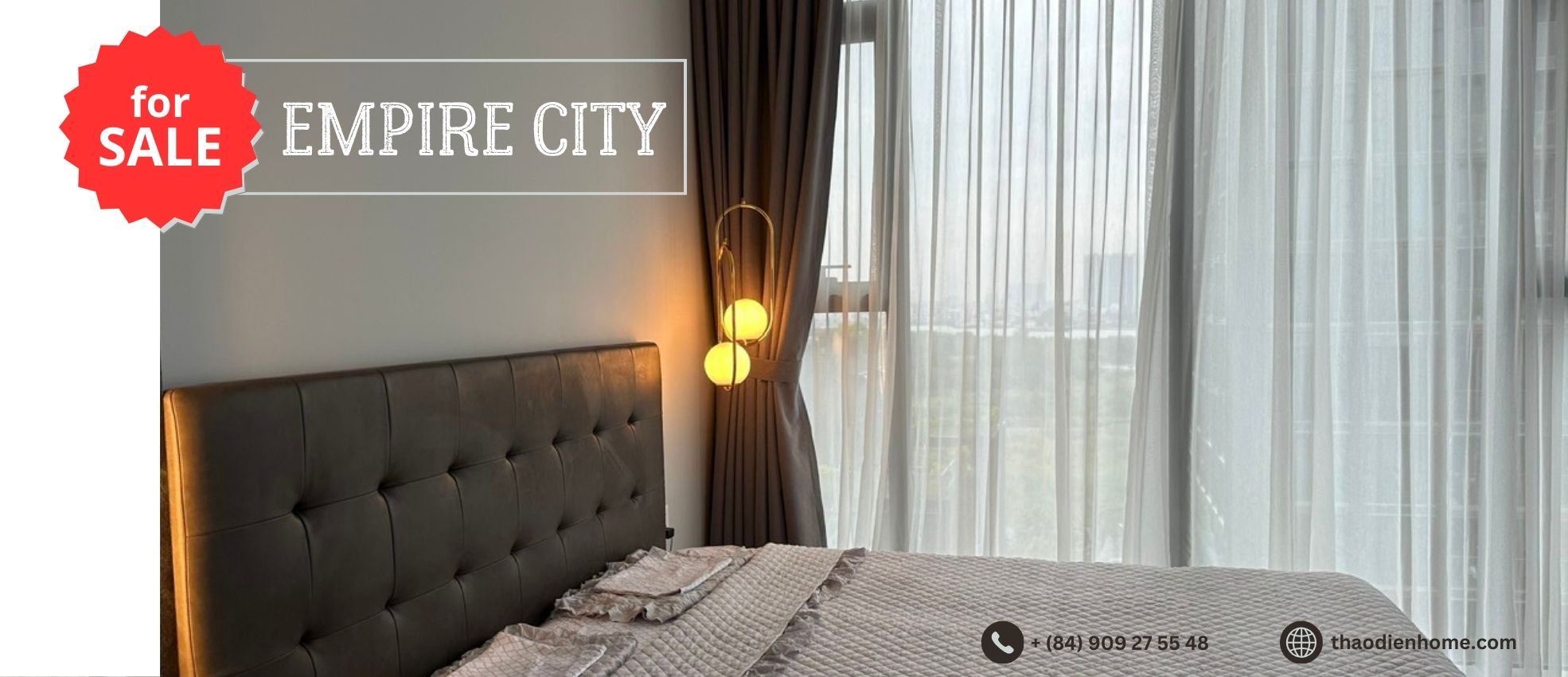 Tilia Residence – Empire City 2 phòng ngủ – Thiên đường sang trọng và tiện nghi giữa lòng Thủ Thiêm