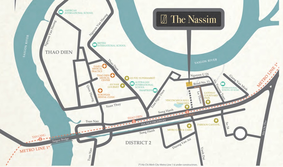 the nassim location - Căn hộ 3 phòng ngủ xa hoa nhìn ra sông tại The Nassim